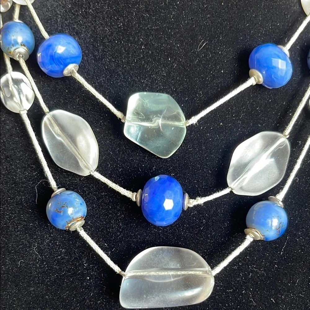 Chico's Modern Blue and Silver Necklace